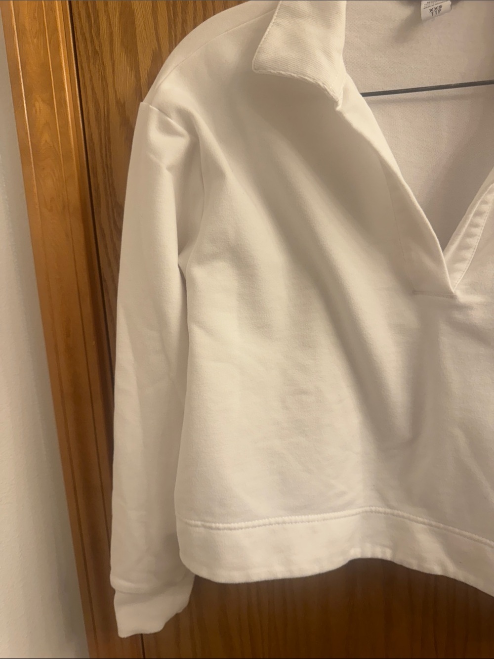 Athleta Cream Collared Cropped Pullover - Picture 4 of 8